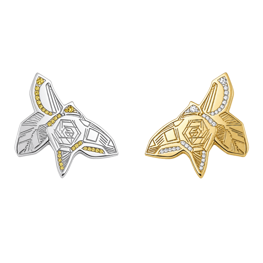 Anna Andreeva Paste-On earrings in yellow and white diamonds