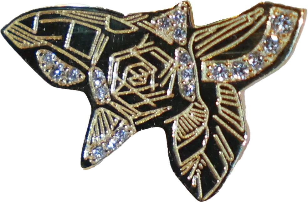 Gold and diamond floral Paste-On jewel
